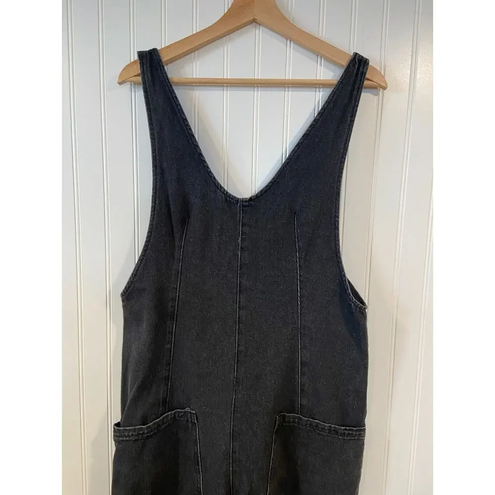 High Roller Jumpsuit Women's Small Black Denim, Travel, Boho, Casual - Picture 3 of 5